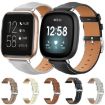 Fitbit Versa 2/Versa/Lite 20mm Black Shark Leather Watch Band (Grey) - 2