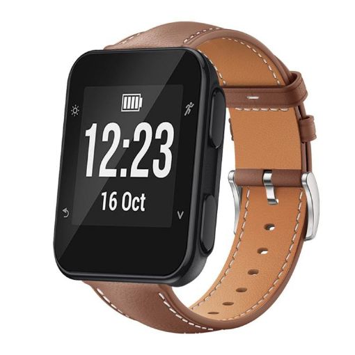 Garmin Forerunner 35/30/35j Leather Watch Band 20mm Coffee - 1