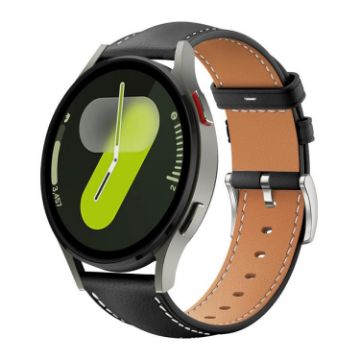 Samsung Galaxy Watch7/FE/6/5/4 Black Leather Band 20mm xDfind - 1