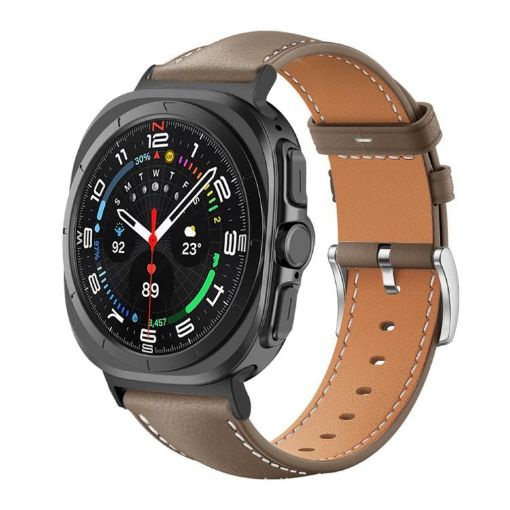 Samsung Galaxy Watch Ultra 47mm Black Shark Leather Band 22mm Light Grey - 1