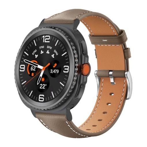 Samsung Galaxy Watch8 20mm Black Shark Leather Band (Light Grey) - 1