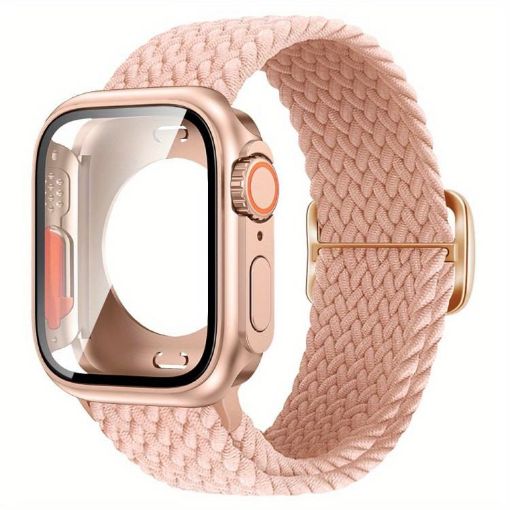 Apple Watch Series 10 46mm Nylon Band & Ultra 49mm Case - Pink - 1