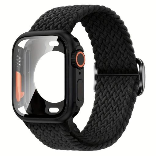Apple Watch Series 10 42mm Nylon Band & 49mm Case (Black) - 1