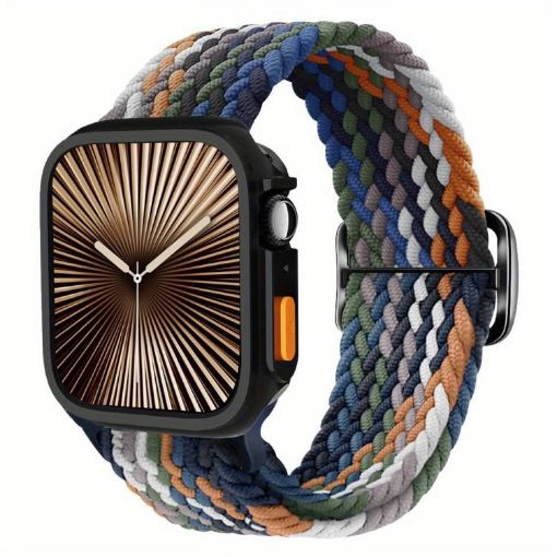 Apple Watch 44mm/45mm Nylon Band & TPU Case - Denim Color - 1
