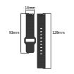 18mm Black I-Shaped Solid Color Silicone Watch Band - 7