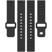 18mm Black I-Shaped Solid Color Silicone Watch Band - 8
