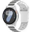 Dual Color 18mm I-Shaped Silicone Watch Band - White Grey - 1