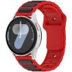 18mm I-Shaped Dual Color Silicone Watch Band - Red Black - 1