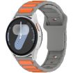 18mm I-Shaped Dual Color Silicone Watch Band - Grey Orange - 1