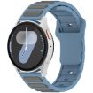 18mm I-Shaped Dual Color Silicone Watch Band - Blue Grey - 1