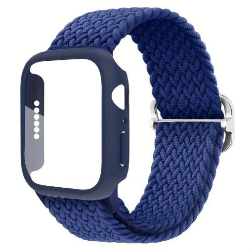 Apple Watch Series 10 42mm Nylon Band & Case - Dark Blue - 1