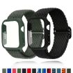 Apple Watch 44mm/45mm Nylon Band & Frosted PC Case - Black - 2