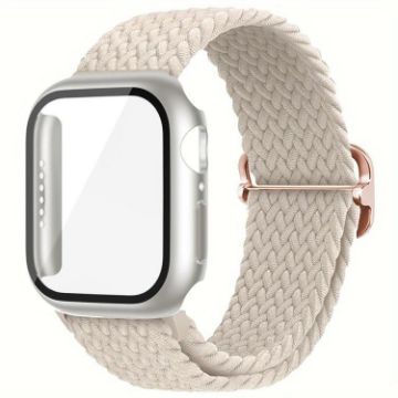Apple Watch 40mm/41mm Nylon Band & Frosted PC Case - Starlight - 1