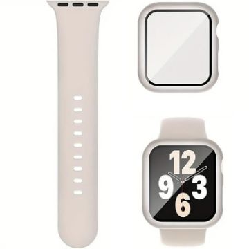 Apple Watch Series 10 46mm Silicone Band & Case - Starlight - 1