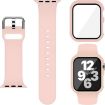 Apple Watch 44mm/45mm Pink Silicone Band with Integrated PC Case - 1
