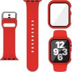 Apple Watch 44mm/45mm Red Silicone Band & PC Case with Film - 1