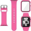 Apple Watch Ultra 2/1 49mm Rose Red Silicone Band with PC Case - 1