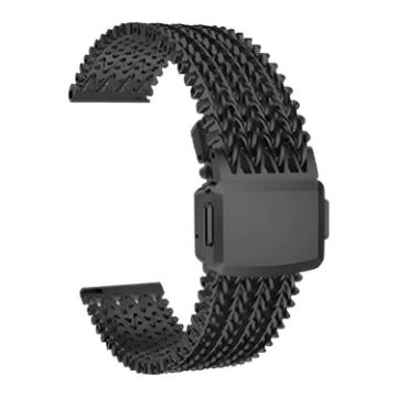 22mm Black Mesh Magnetic Stainless Steel Watch Band - 1