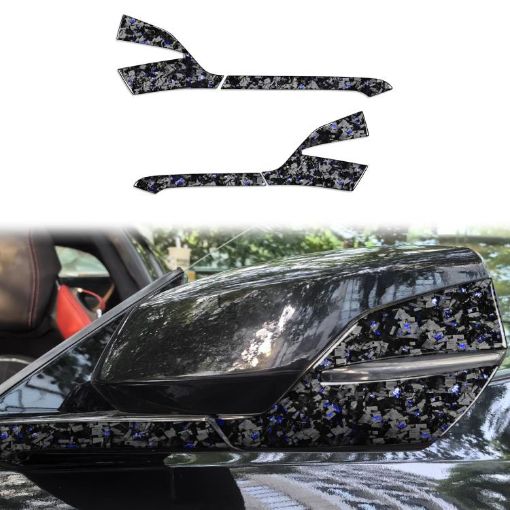 Chevrolet Corvette C8 Rearview Mirror Stickers 4pcs Set Gold Foil - 1