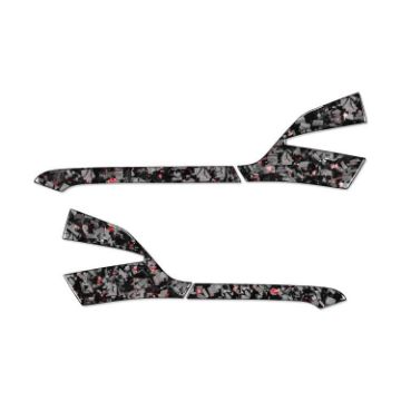 Chevrolet Corvette C8 Carbon Fiber Mirror Stickers 4pcs Set (Red) - 1