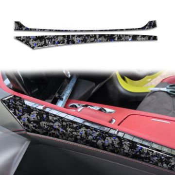 Gold Foil Carbon Fiber Console Stickers for Chevrolet Corvette C8 2020+ - 1