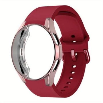 Samsung Galaxy Watch 4 Classic 42mm Red Silicone Band with PC Case - 1