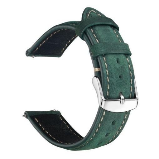 14mm Green Retro Crazy Horse Leather Watch Band xDfind - 1