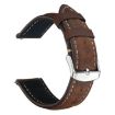 14mm Retro Crazy Horse Leather Watch Band - Dark Brown - 1