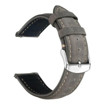 20mm Grey Retro Crazy Horse Leather Watch Band - xDfind - 1