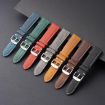22mm Retro Crazy Horse Leather Watch Band - Yellow Brown - 5