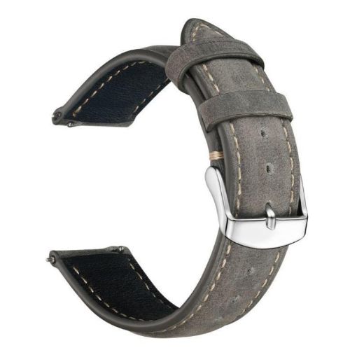 Suunto 9/9 Baro/D5/Core/7 24mm Grey Leather Watch Band Retro Style - 1