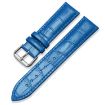 14mm Bamboo Texture Pin Buckle Leather Watch Band - Light Blue - 1