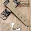 18mm Bamboo Texture Pin Buckle Leather Watch Band Light Brown - 5