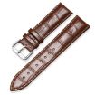 18mm Bamboo Texture Pin Buckle Leather Watch Band - Brown - 1