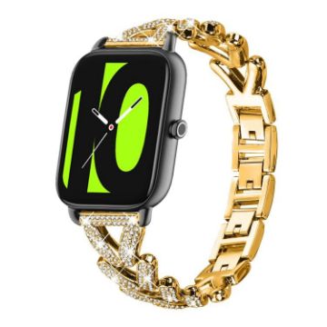 20mm Gold Diamond Metal Watch Band for Xiaomi Haylou RS4 Plus LS11/LS12 - 1