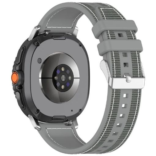 Samsung Galaxy Watch 8/8 Classic Hybrid Nylon Silicone Band Grey - 1