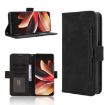 Meizu Note 16 5G Leather Phone Case - Black Calf Texture with Card Slots - 1