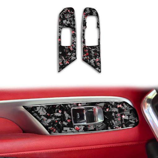 Gold Foil Carbon Fiber Window Stickers for Corvette C8 2020+, Red - 1