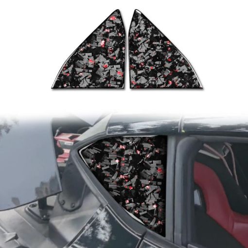 Gold Foil Carbon Fiber Rear Window Stickers for Corvette C8 2020+ - 1