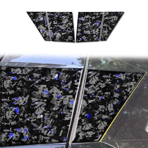 Chevrolet Corvette C8 2020+ Gold Foil Carbon Fiber Roof Stickers 4pcs - 1