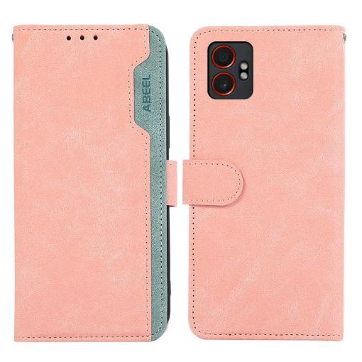 Samsung Galaxy XCover7 Pro Pink-Cyan RFID Leather Phone Case ABEEL - 1