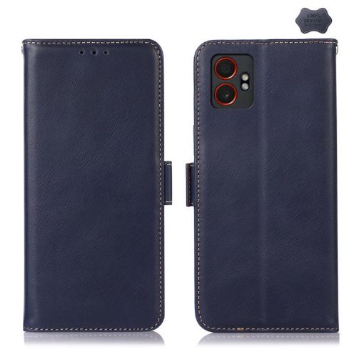 Samsung Galaxy XCover7 Pro Blue Leather RFID Phone Case - 1