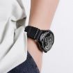 22mm Black Milanese Parachute Buckle Stainless Steel Mesh Watch Band - 5